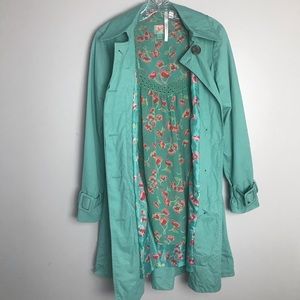 SET Lauren Conrad Mint Trench & Top LOT